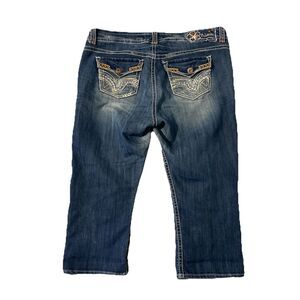 Hydraulic Capri Jeans 14 Flap Pocket Denim Embroidered Y2K